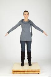 Whole Body Woman Casual Slim Studio photo references